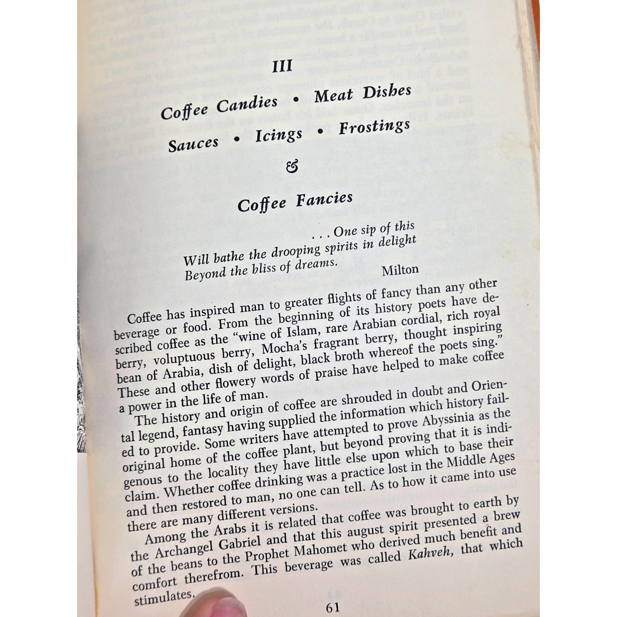 Vintage Coffee Recipes Jean Gordon 1963 Cookbook Customs Facts & Fancies