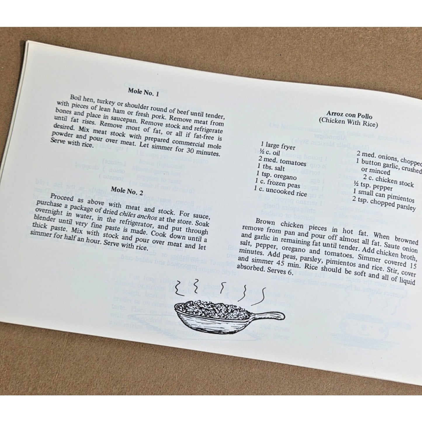 1969 Vintage Mexican Food Recipes & South Texas Chile Cookery Cookbook Pan Am
