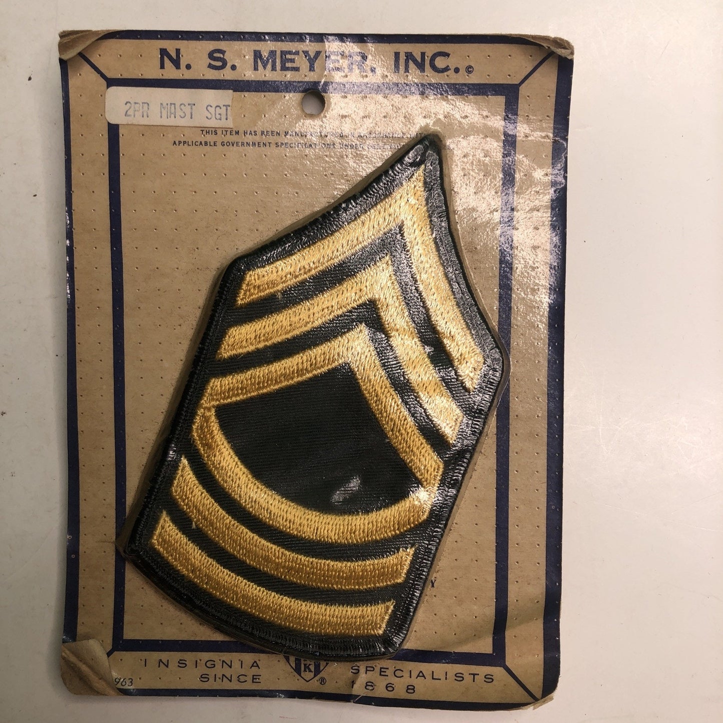 2 PAIR United States Army Master First Sergeant Patch Badge Rank Insignia E-8 E8