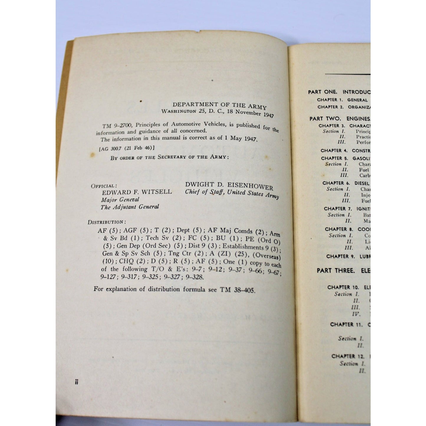 US Army Technical Book TM9-2700 Principles of Automotive Vehicles, 1947 Post-WW2