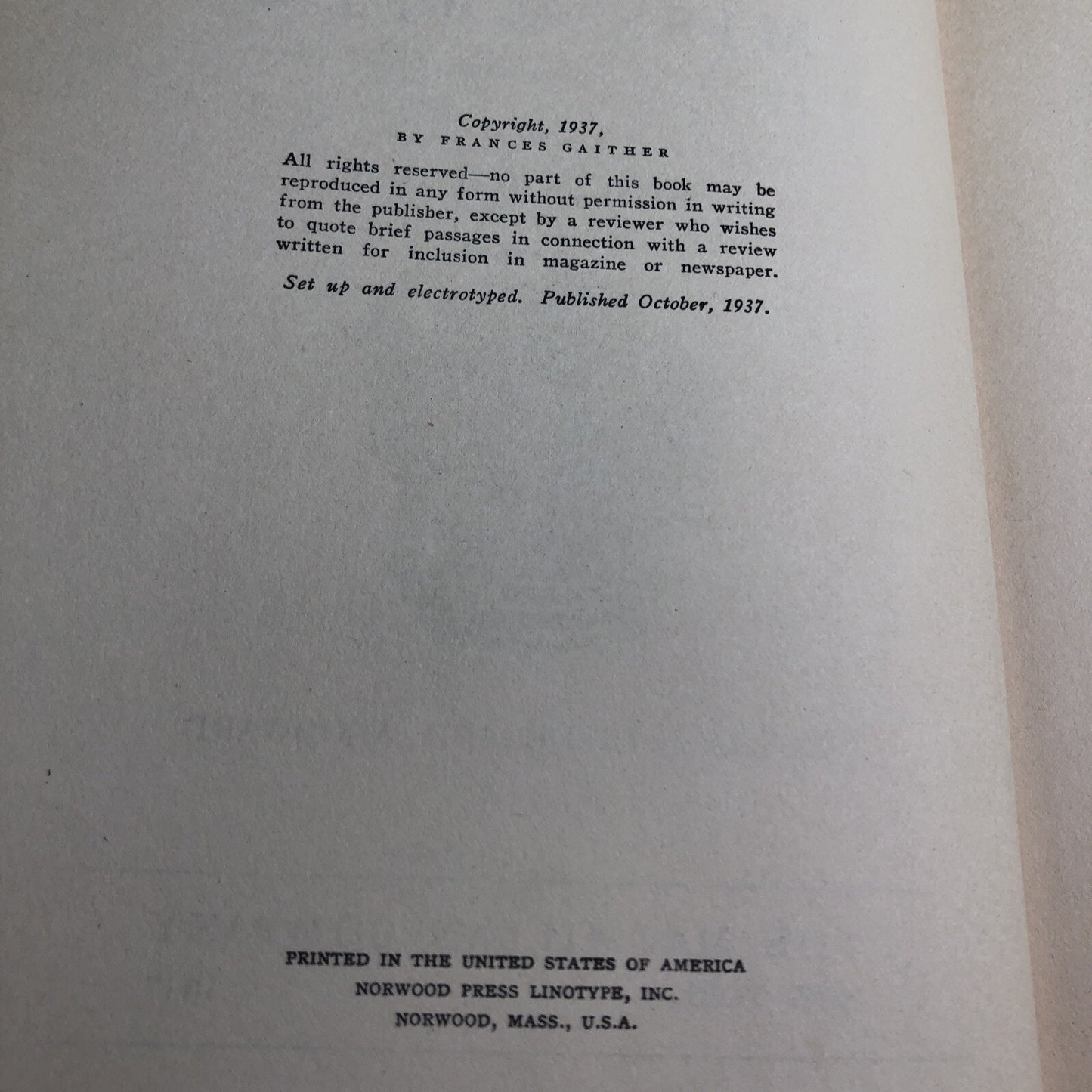 Little Miss Capo by Frances Gaither 1937 SIGNED BY AUTHOR Illustrated Woodward