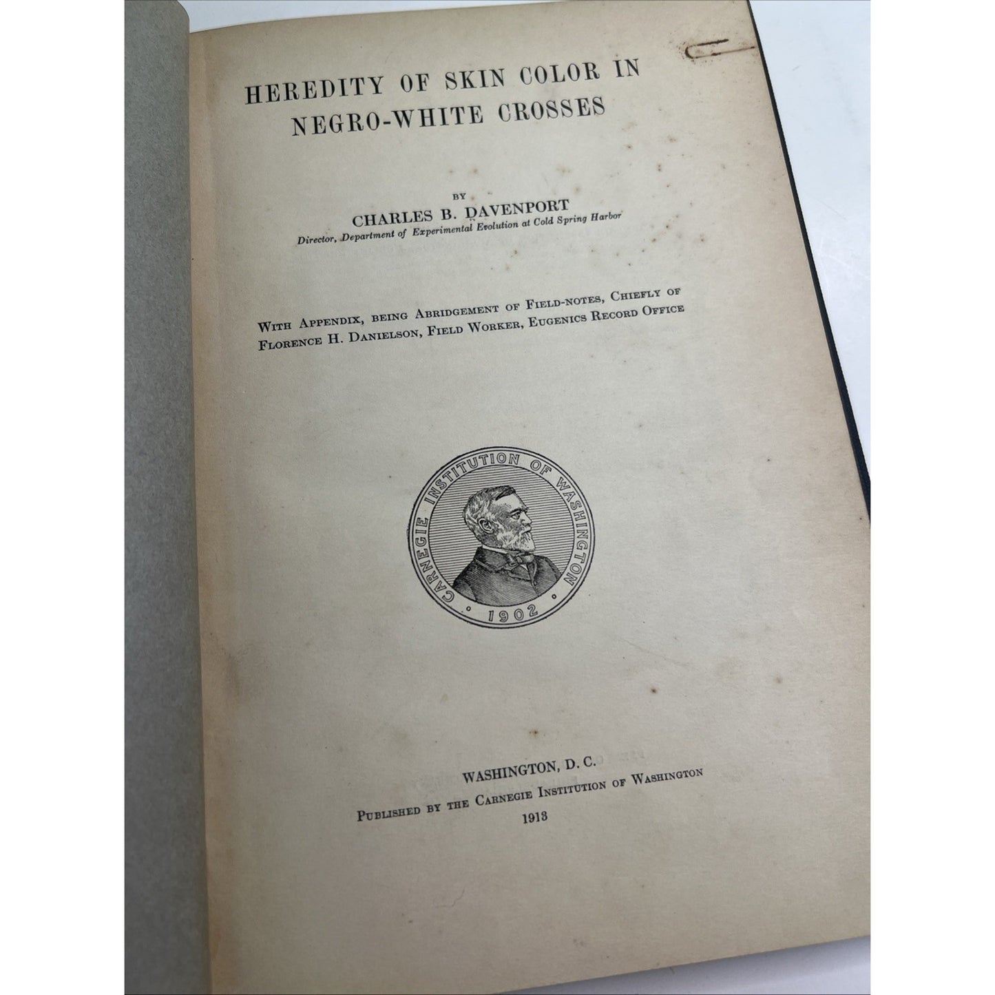 1913 HC Heredity Of Skin Color In Negro - White Crosses by Charles B. Davenport