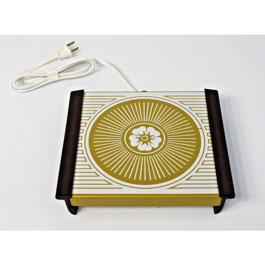 Vintage Mod Flower Power "Warm-O-Tray" Hostess Serving Cocktail Party- PRISTINE