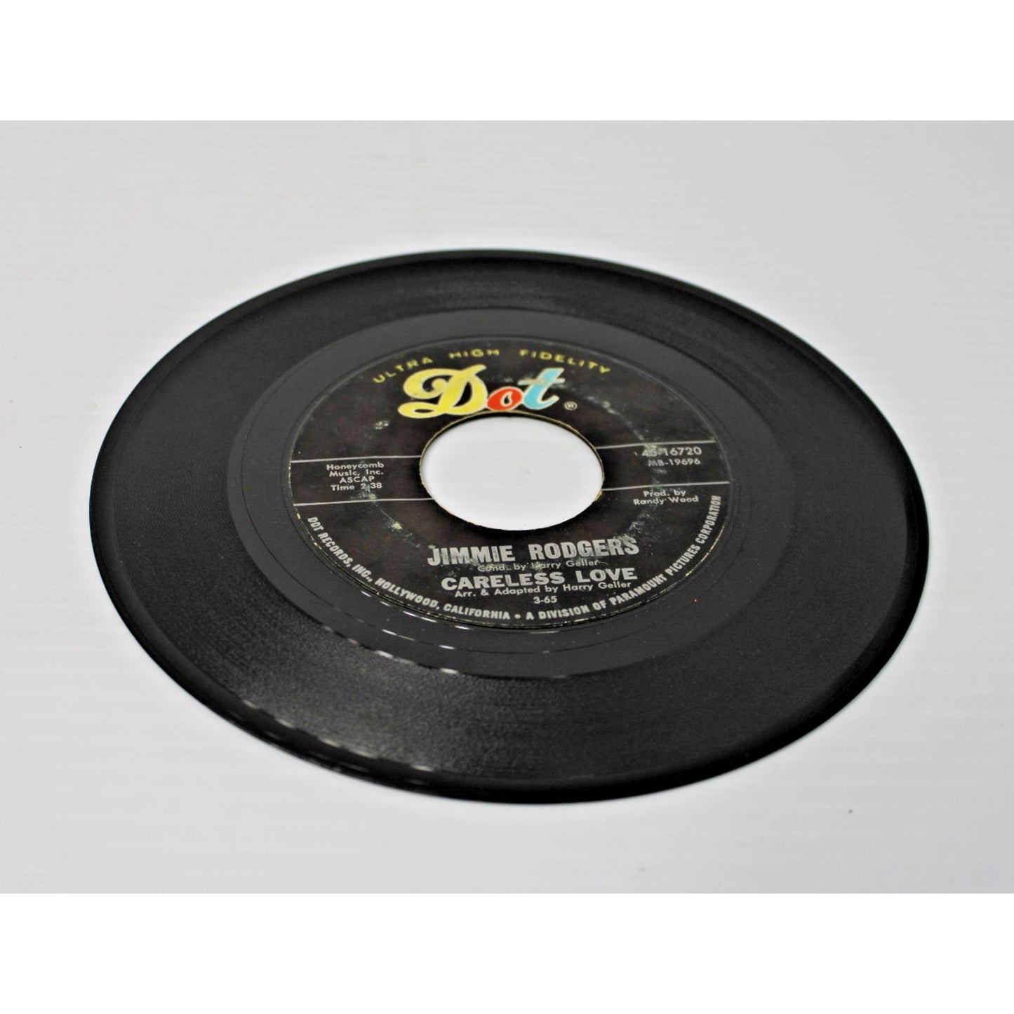 Jimmie Rodgers- Careless Love/ When I'm Right You Don't Remember- 45 rpm- VG+