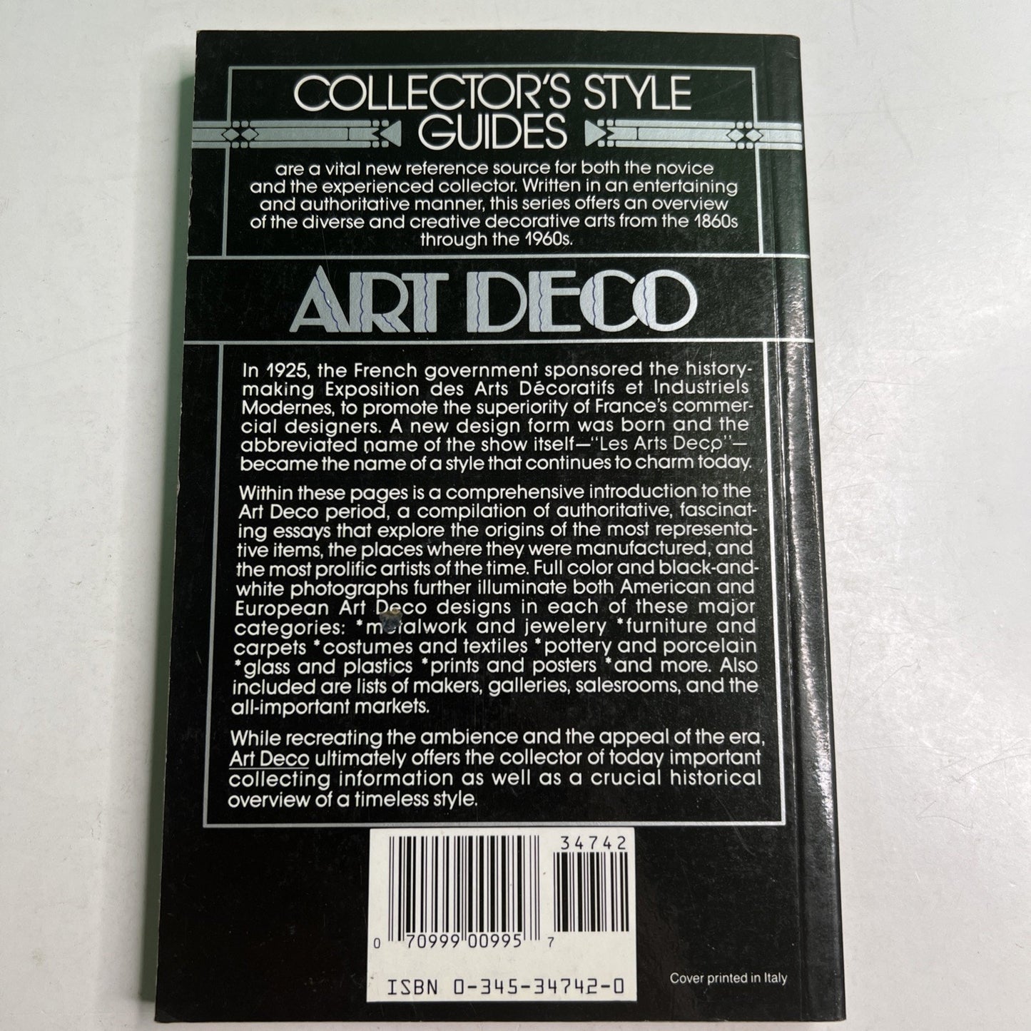 Collector's Style Guide: ART DECO 1920-1935 by Malcolm Haslam 1988 PB
