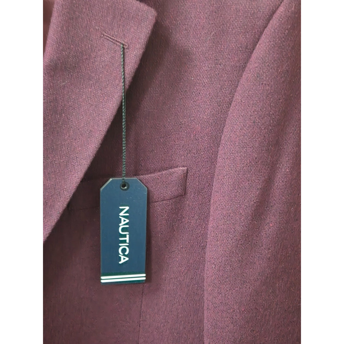 NWT Nautica Branford Sport Coat Blazer 48R Burgundy Purple Wool Blend Jacket