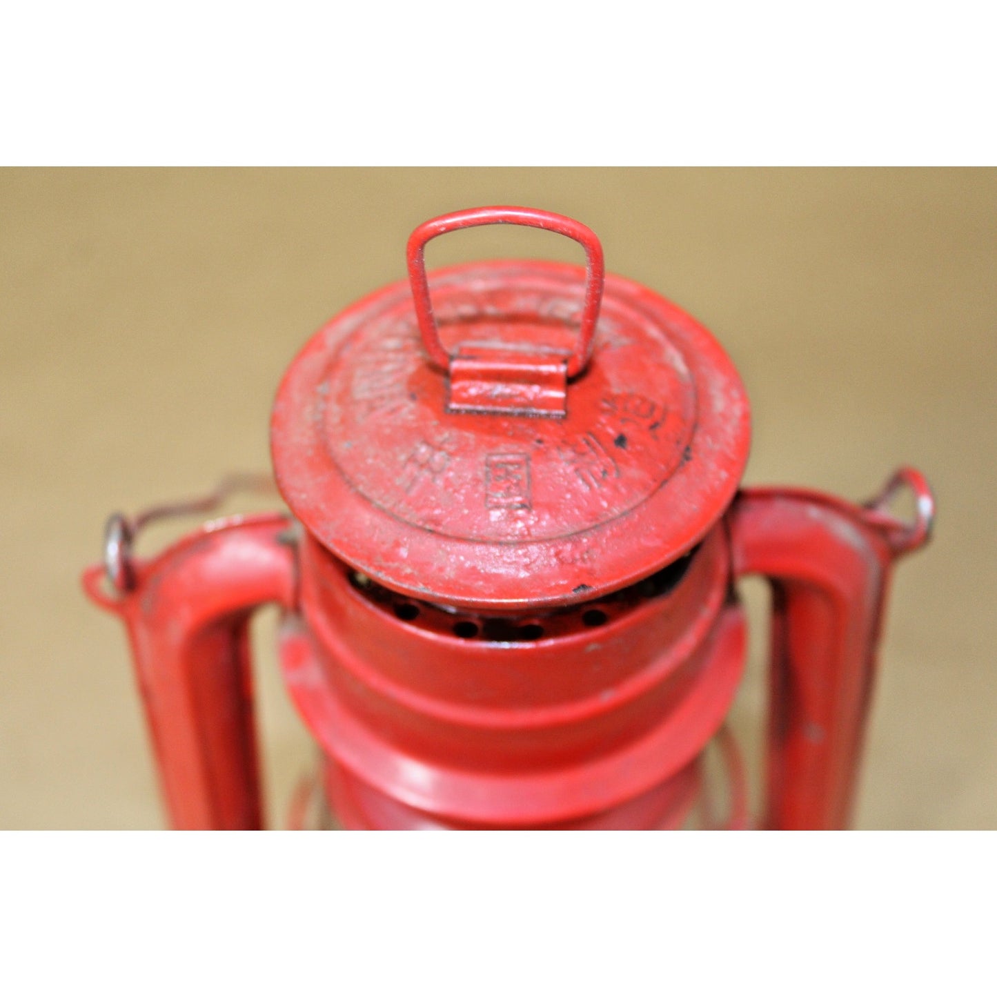 Vintage Pair of Red Kerosene Lanterns, Oil Lamps, 1 Swallow Brand, 10.5" H