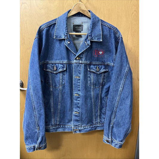 ID Brand Denim Jacket XL With Embroidered Independent Jewelers Organization Logo