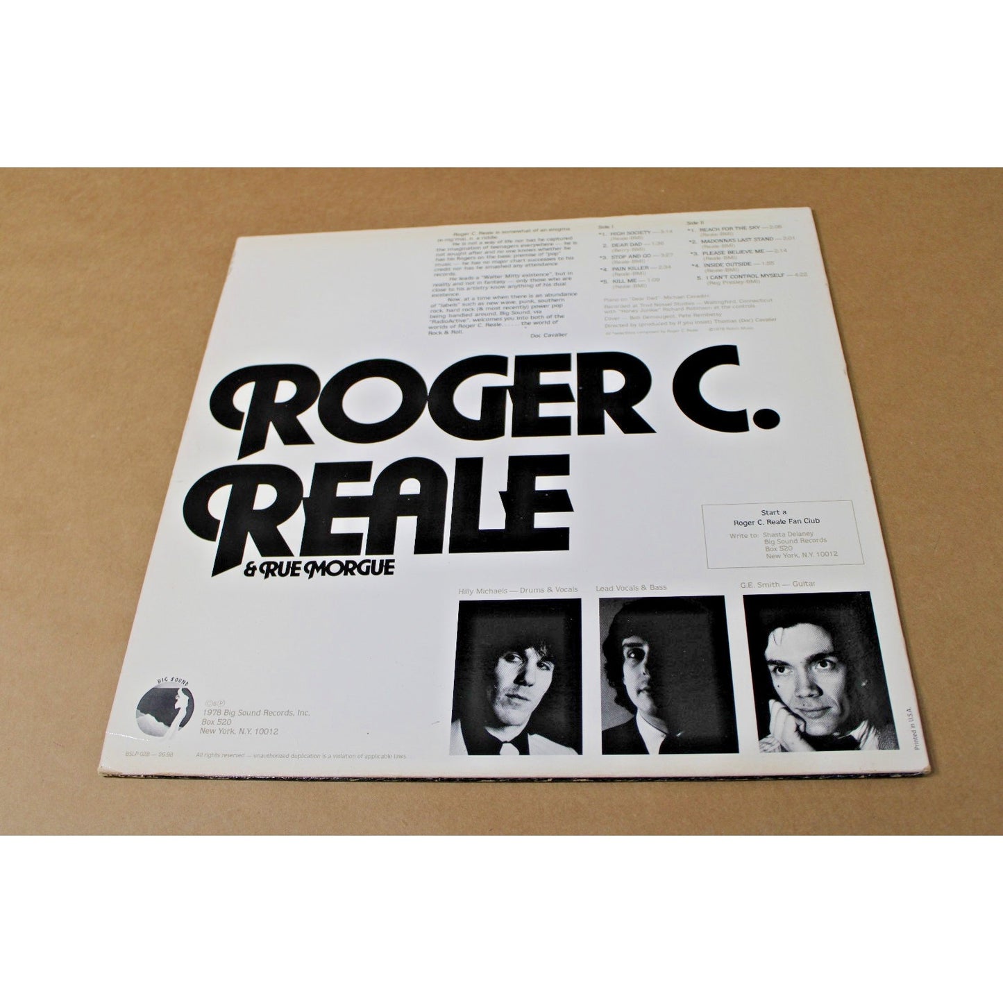 1978 Punk-Pop LP Roger C. Reale & Rue Morgue, Radioactive ft. G.E. Smith