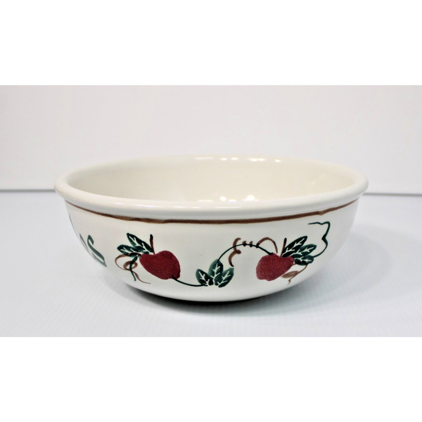 Vintage Chaparral Pottery Large "Apples" Bowl Country Fruits 11.5" Centerpiece