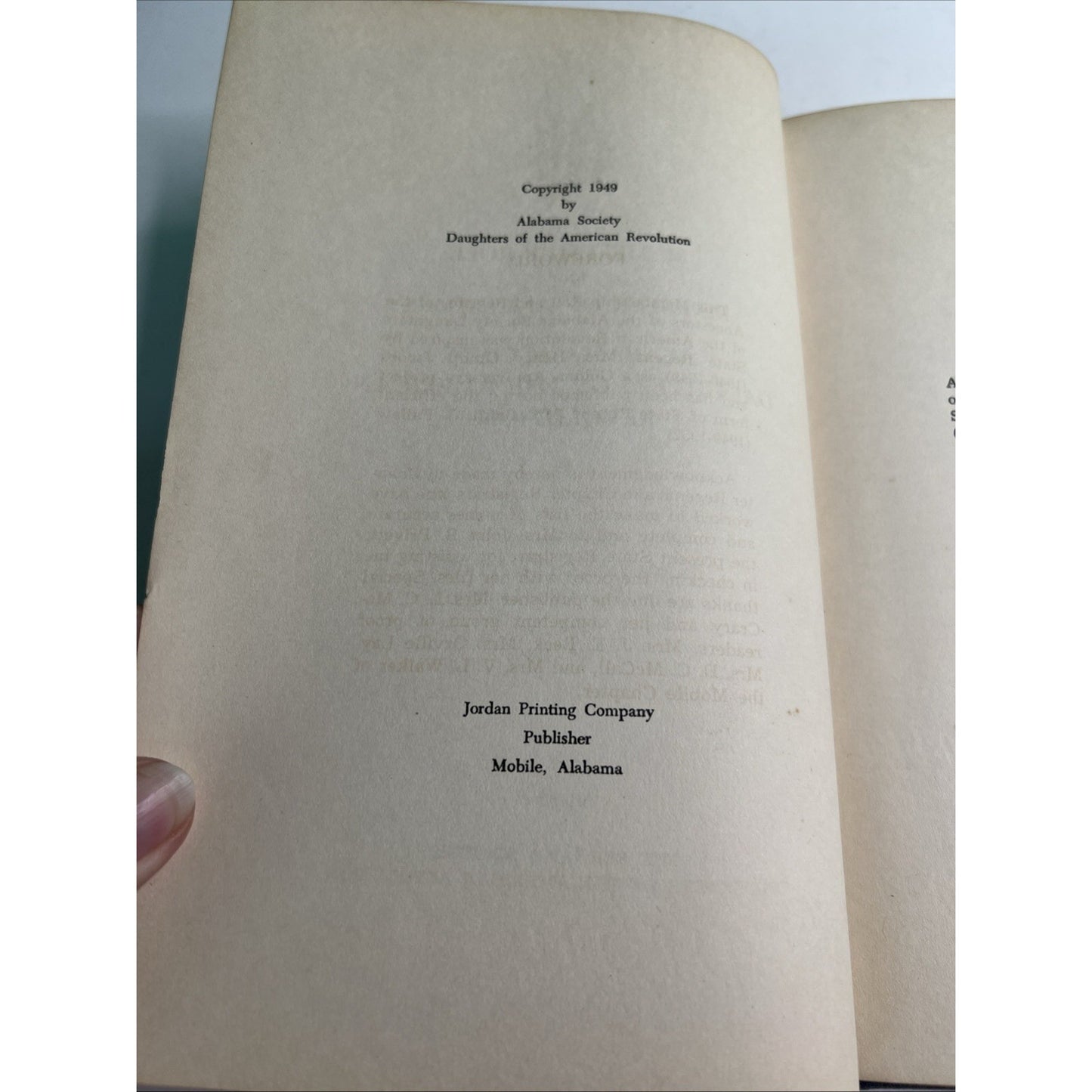 1949 Members Register Of Ancestors ALABAMA DAUGHTERS OF THE AMERICAN REVOLUTION