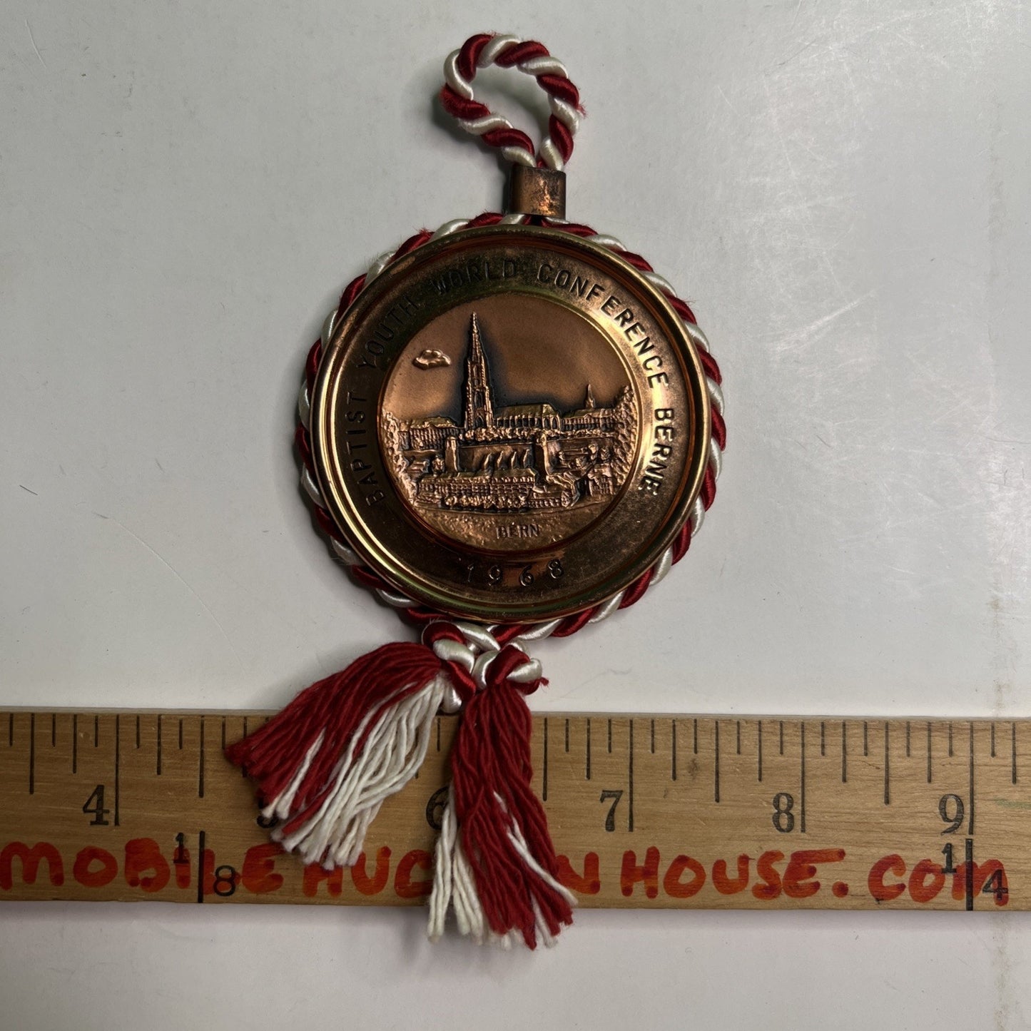 1968 Baptist Youth World Conference Berne Copper Medallion Travel Souvenir