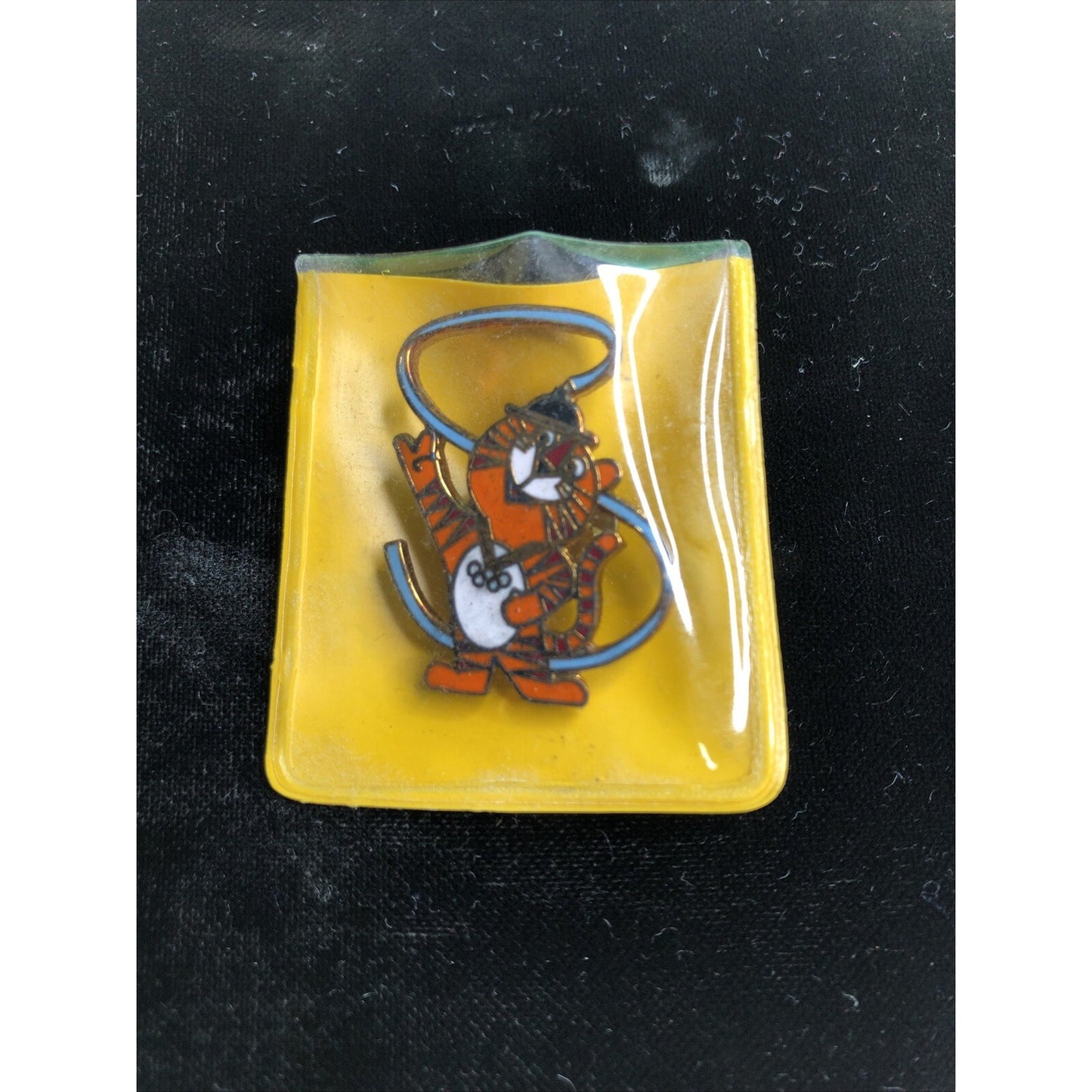 Vintage 1988 Olympics Seoul Hodori The Tiger Mascot Enamel Pin SLOOC