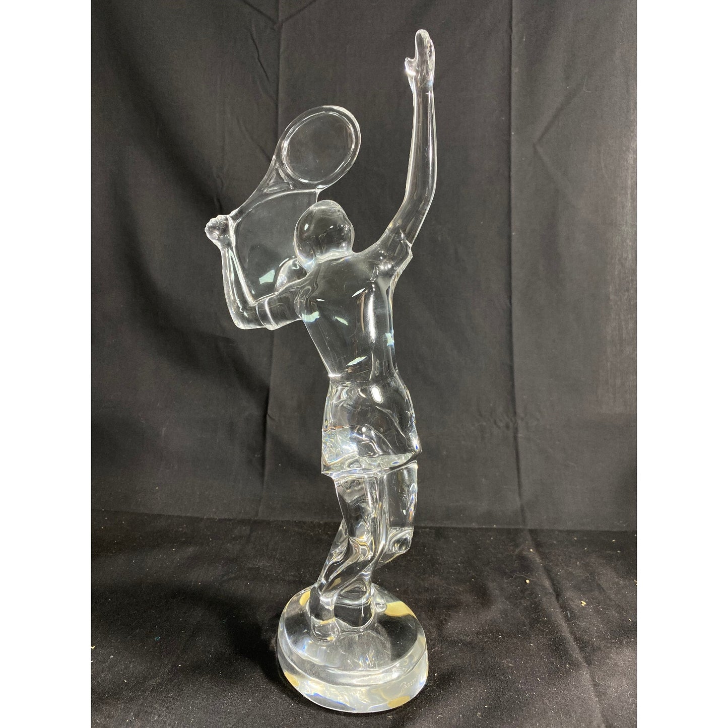Vintage Baccarat Crystal- Female Tennis Player 10-Inch Statue