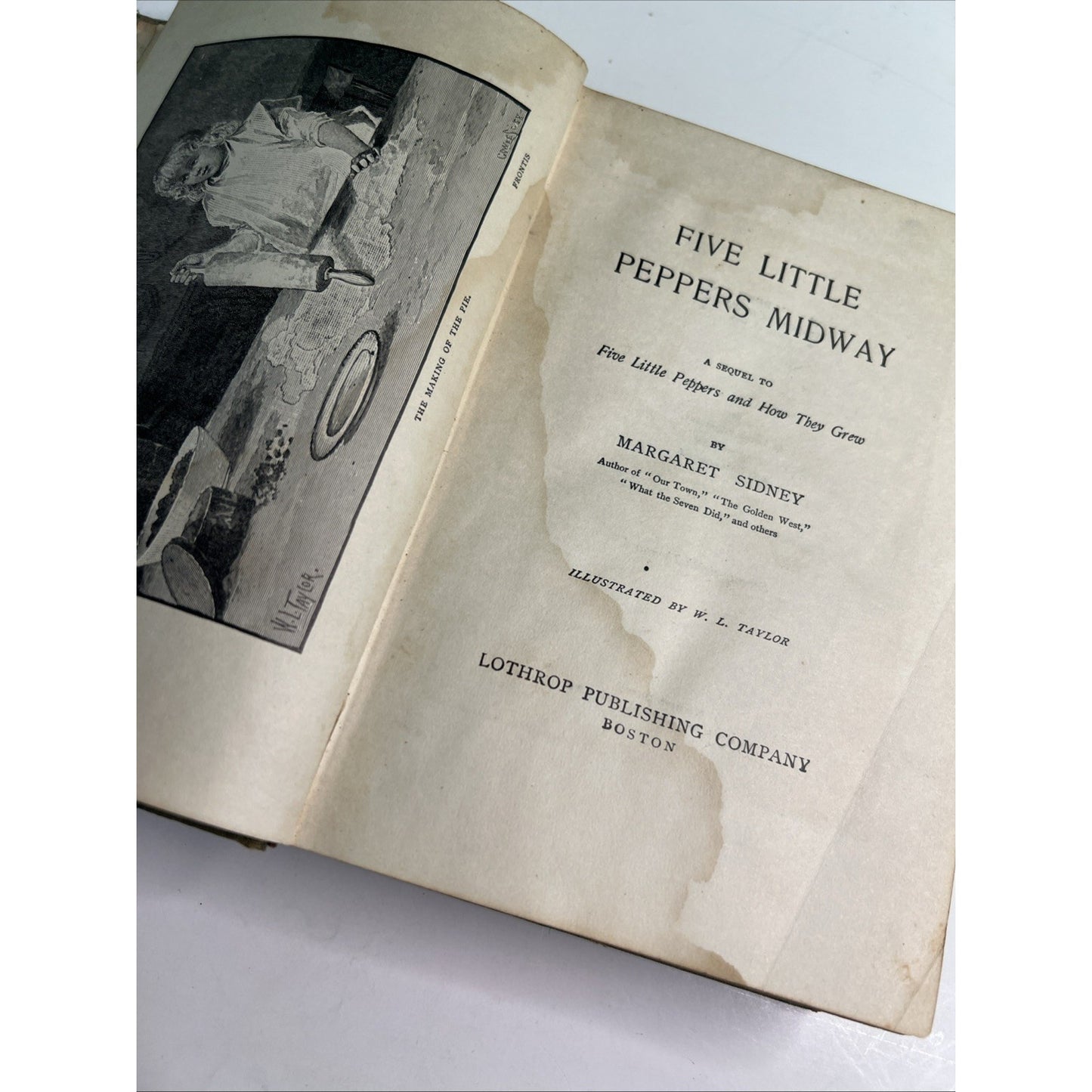 The Five Little Peppers Midway Margaret Sidney 1904 HC Illustrated Damaged