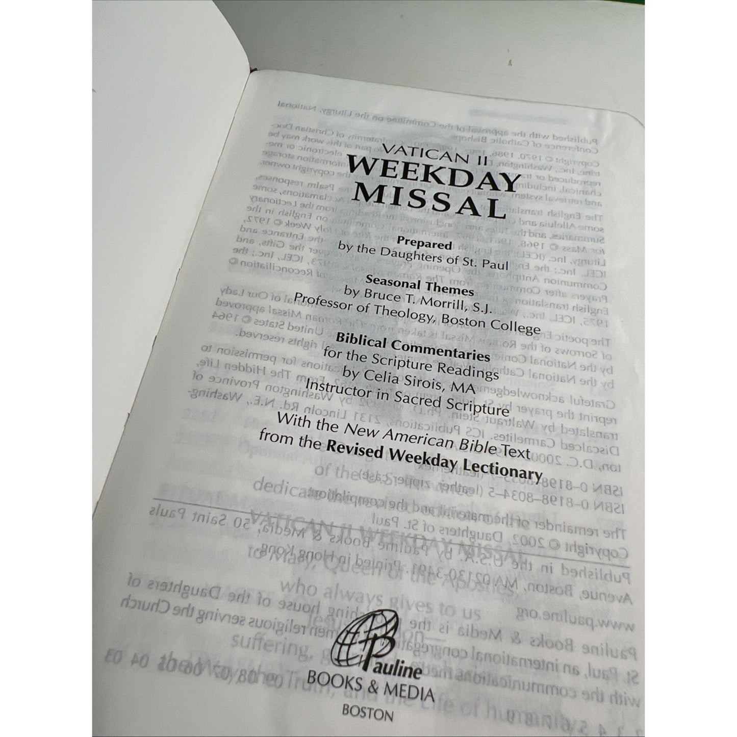 Vatican II Weekday Missal Burgundy Leather Very Good!