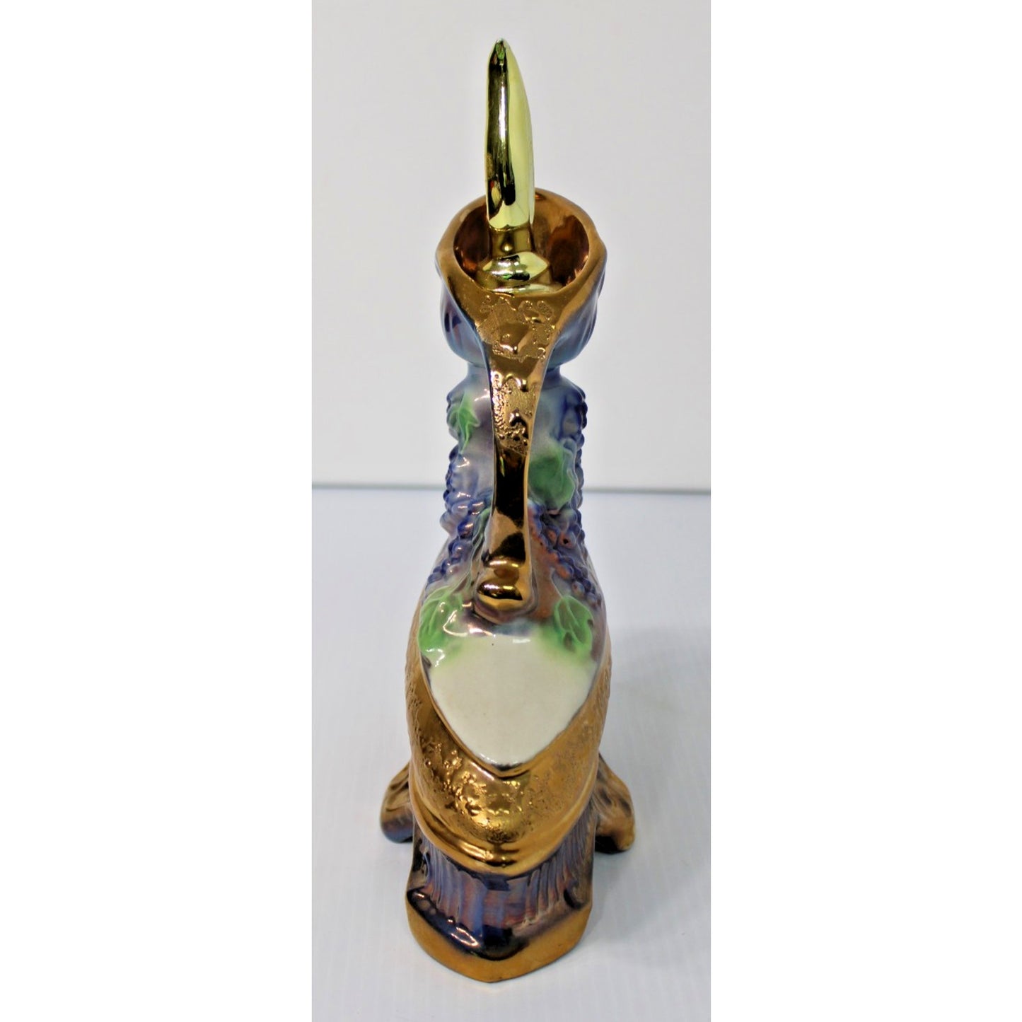 Vintage 1977 Jim Beam Whiskey Decanter, Weeping Gold Grape Cluster, Empty