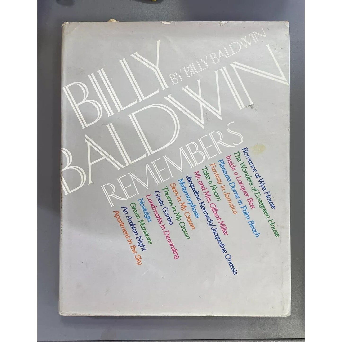 Billy Baldwin Remembers by Billy Baldwin 1st Edition HC DJ 1974 Decorator