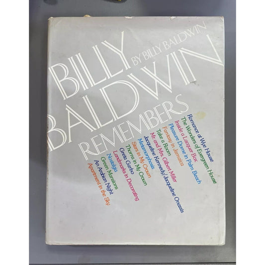 Billy Baldwin Remembers by Billy Baldwin 1st Edition HC DJ 1974 Decorator