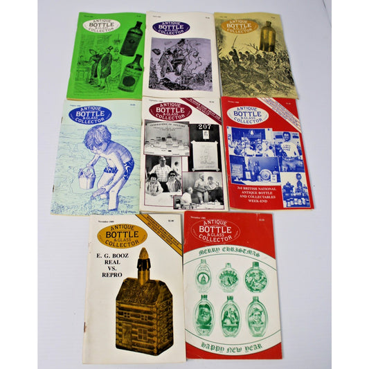 Lot of 8 Issues "Antique Bottle & Glass Collector" from 1989