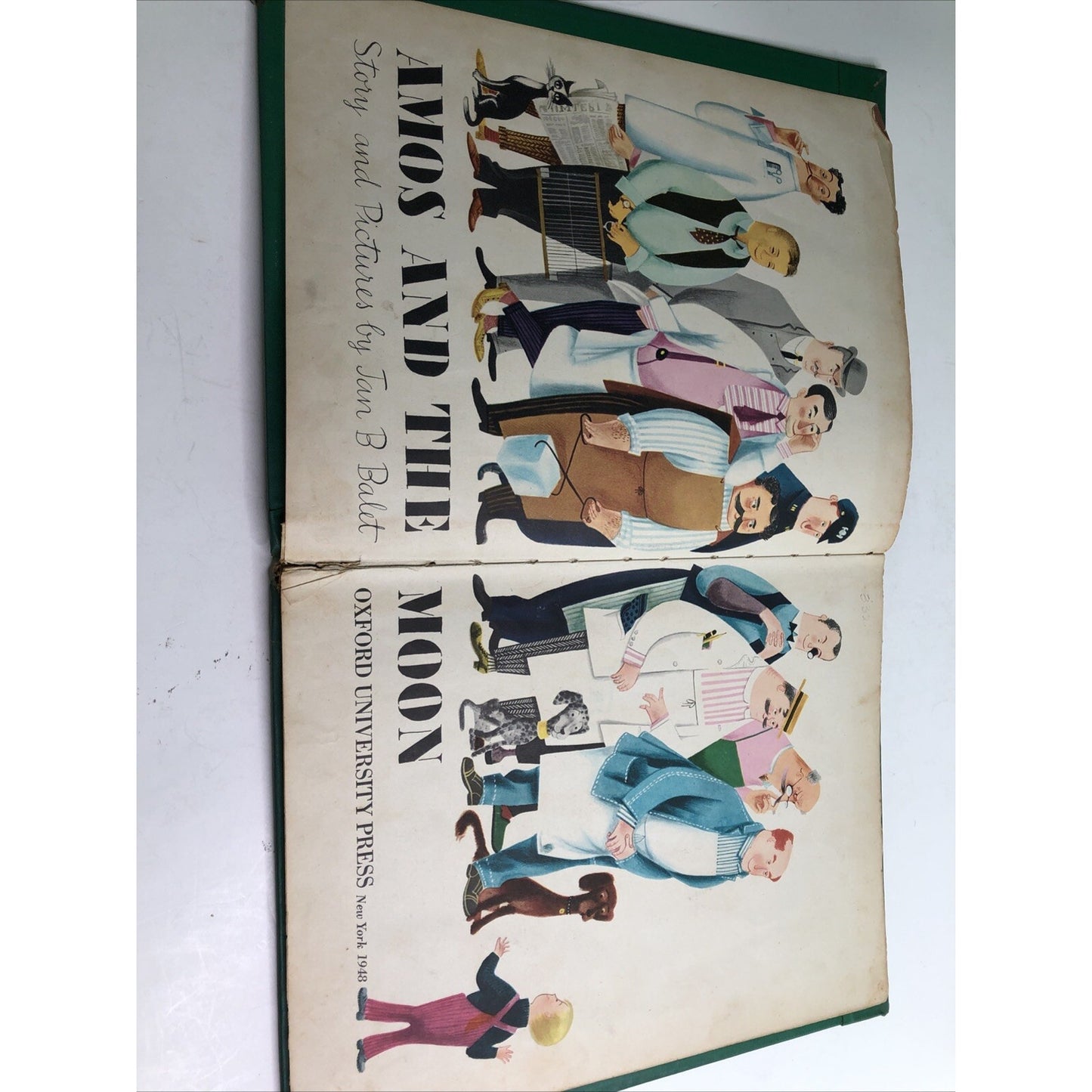 Amos and the Moon by Jan B. Balet 1st Ed. 1948 Oxford University Press ExLibrary