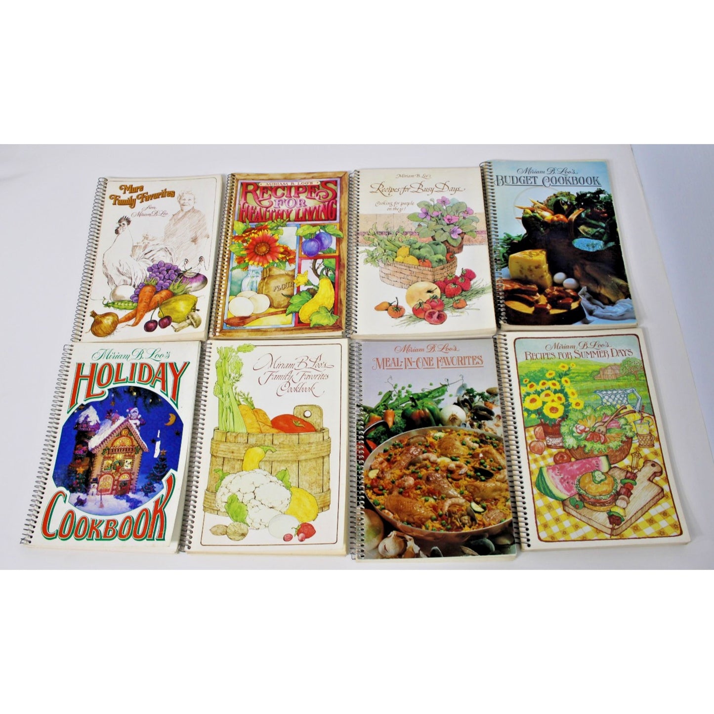 8 Cookbook Collection by Miriam B. Loo, Vintage Home Cook Recipes, Test Kitchen