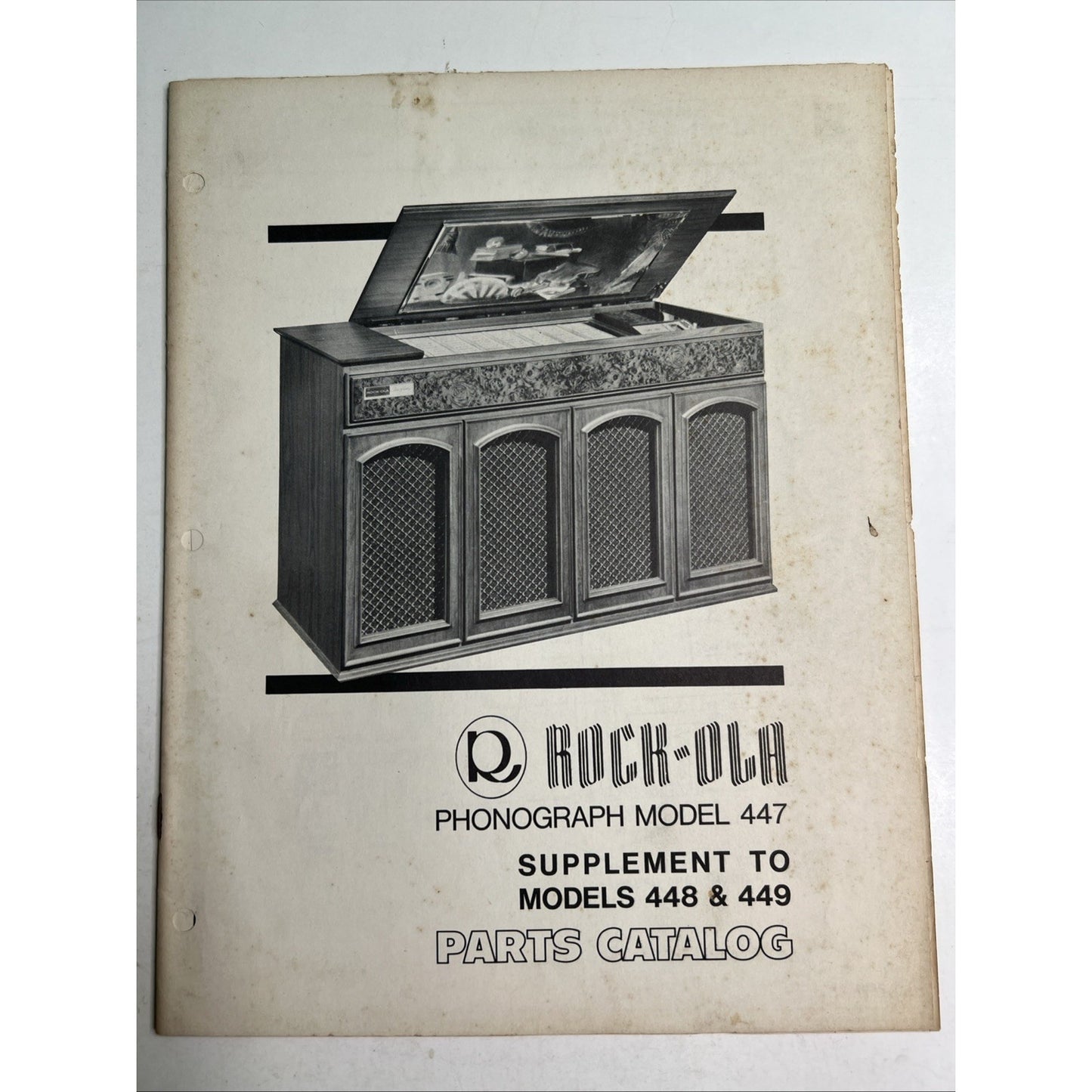 Original Rock-Ola Model 447 448 449 Jukebox Phonograph Parts Catalog Supplement