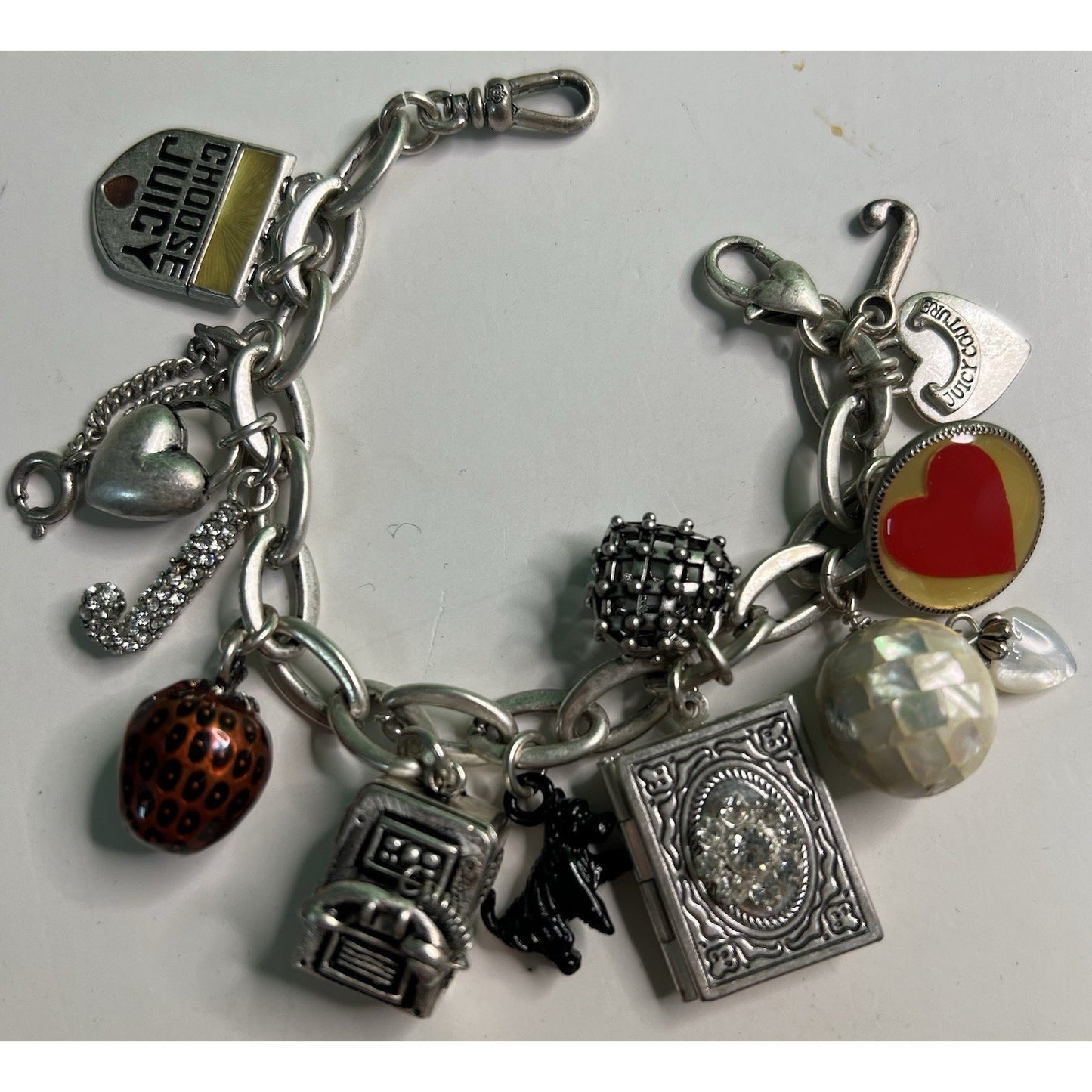 Vintage Juicy Couture Charm Bracelet With Charms & Original Box 7”