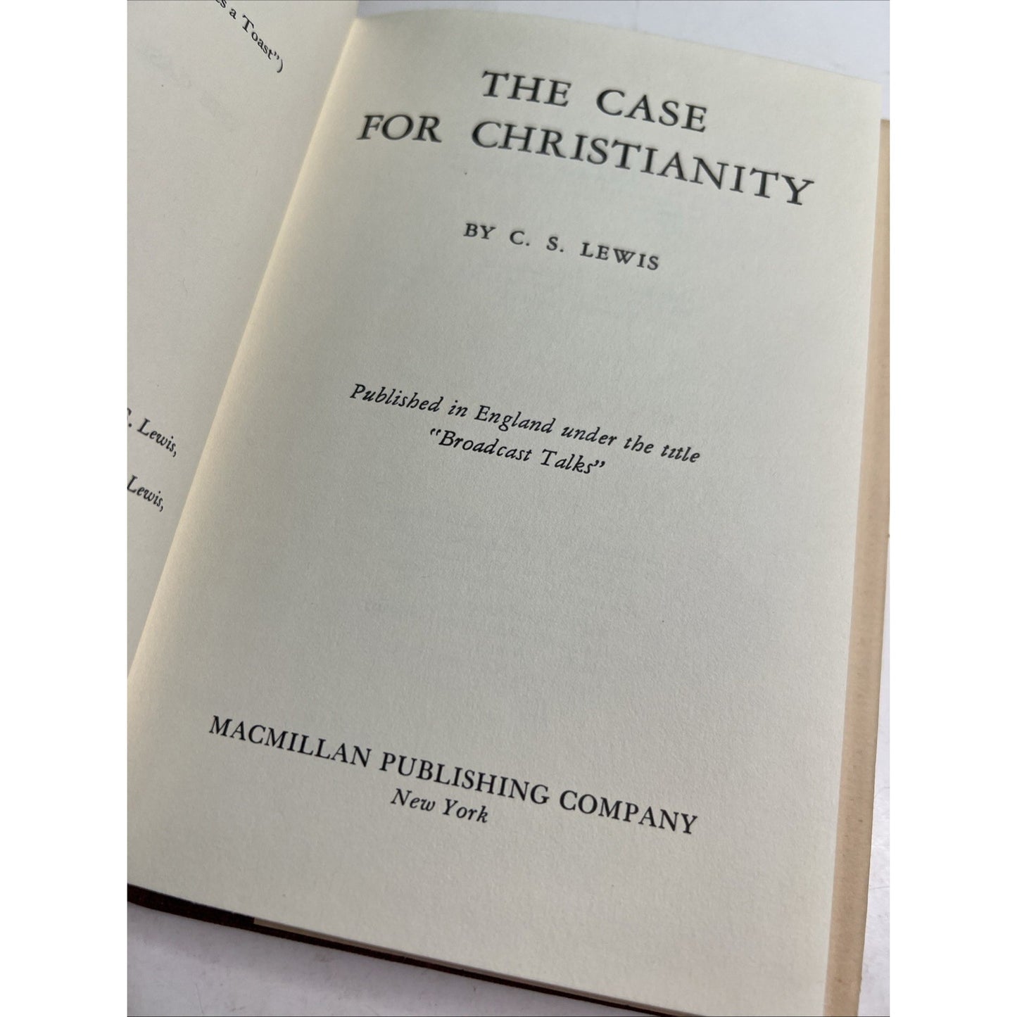 The Case For Christianity by C. S. Lewis HC DJ