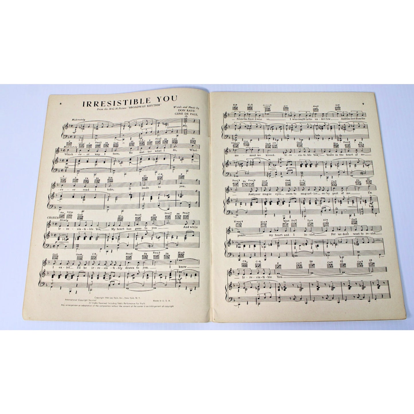 1945 Sheet Music Booklet: Ginny Simms Radio Favorites w/ Words & Guitar Chords