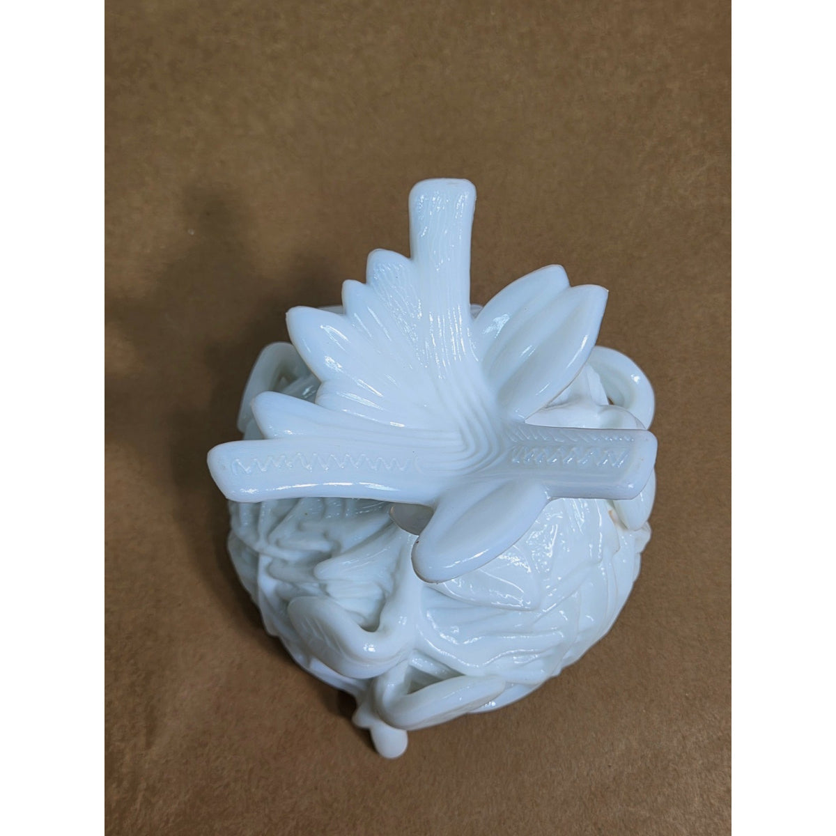 Vintage Westmoreland Milk Glass Dove on Nest Pedestal Covered Candy Dish WG Logo