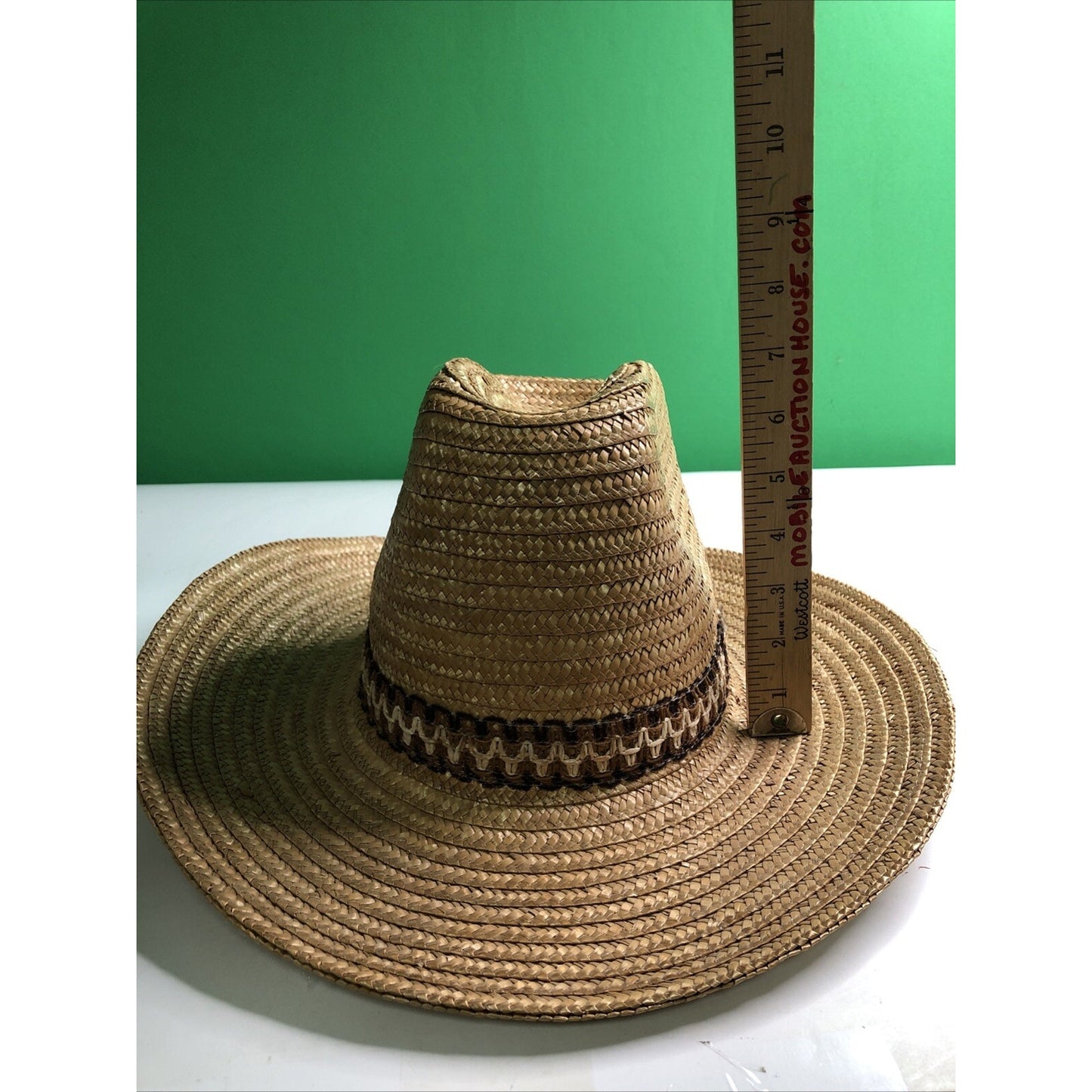 Vtg Stomper Western Style Cowboy Cowgirl Hat Straw Tan Rodeo Farm Made in Italy