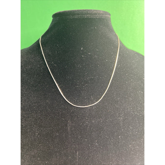 Vintage Sterling Silver Box Chain Necklace 18” Princess Length Versatile Gift