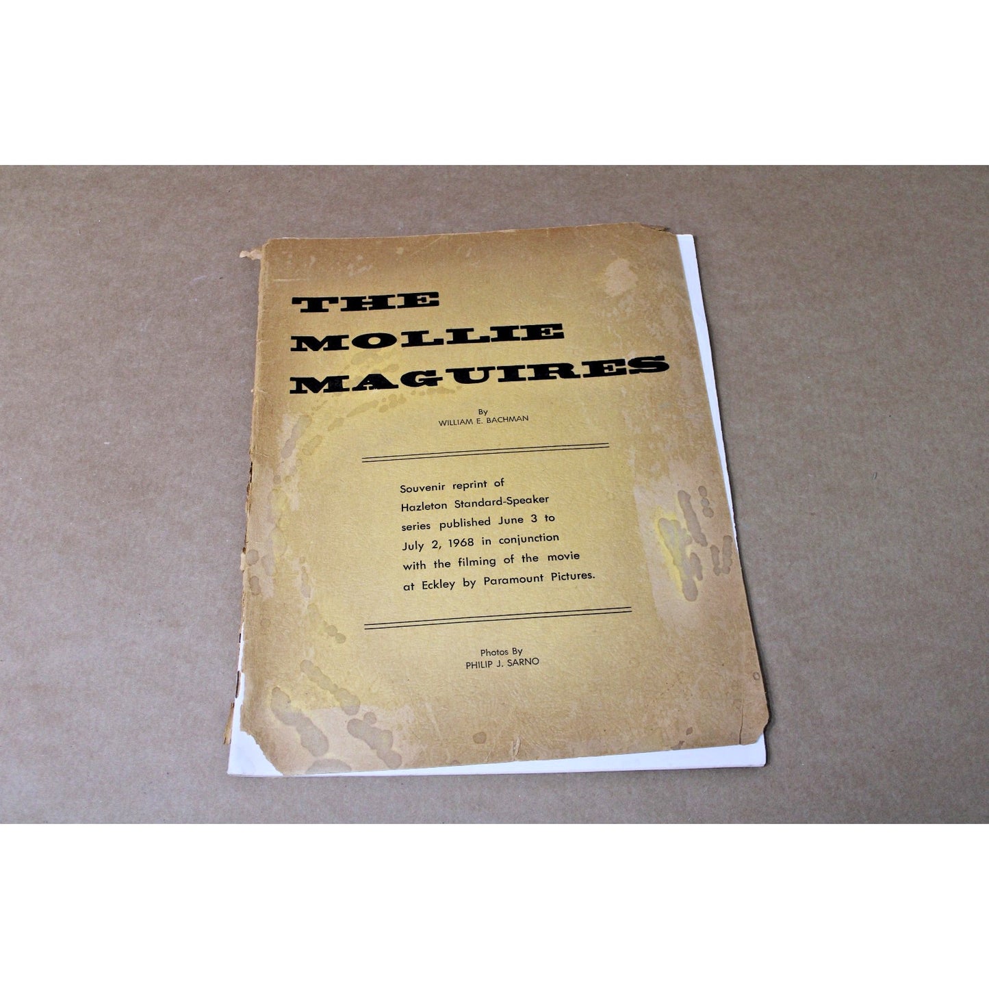 Molly/ Mollie Maguires, Souvenir Reprint of Hazelton Newspaper Filming Coverage