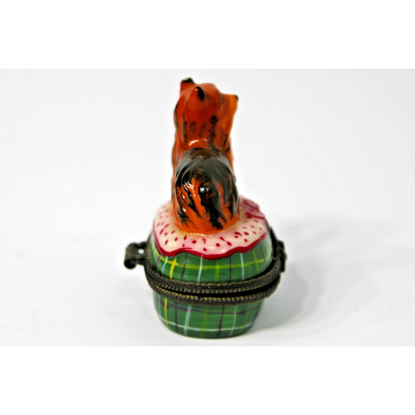 Limoges Petit Main Yorkie Yorkshire Terrier Dog Hand Painted Vintage Trinket Box