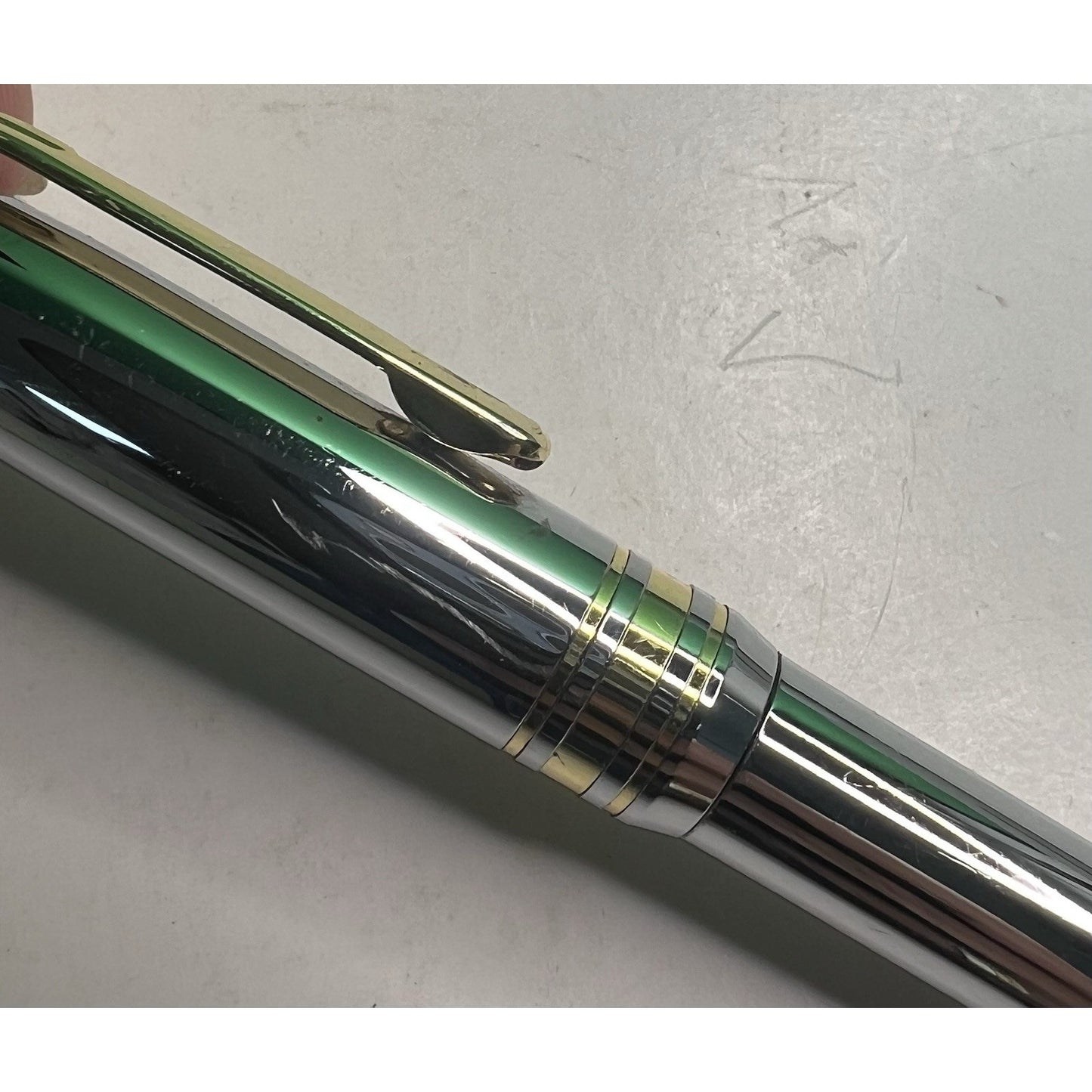 Bill Blass Signature Chrome & Gold Pen & Pencil Set Pre Owned