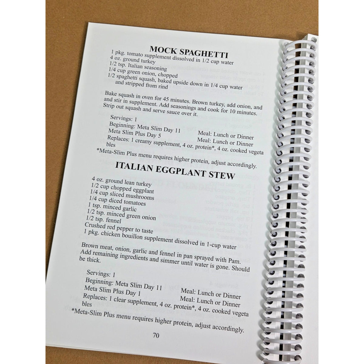 Vintage Metabolic Research Center MRC Spiral Bound Cookbook 2004 Legacy Recipes