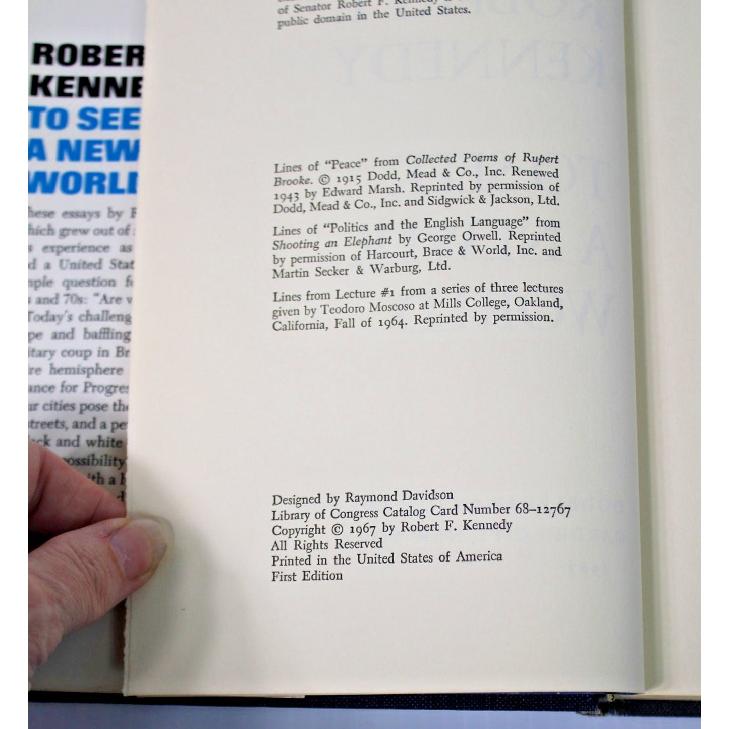 Robert F. Kennedy- To Seek A Newer World, 1967, First Edition Hardcover with DJ