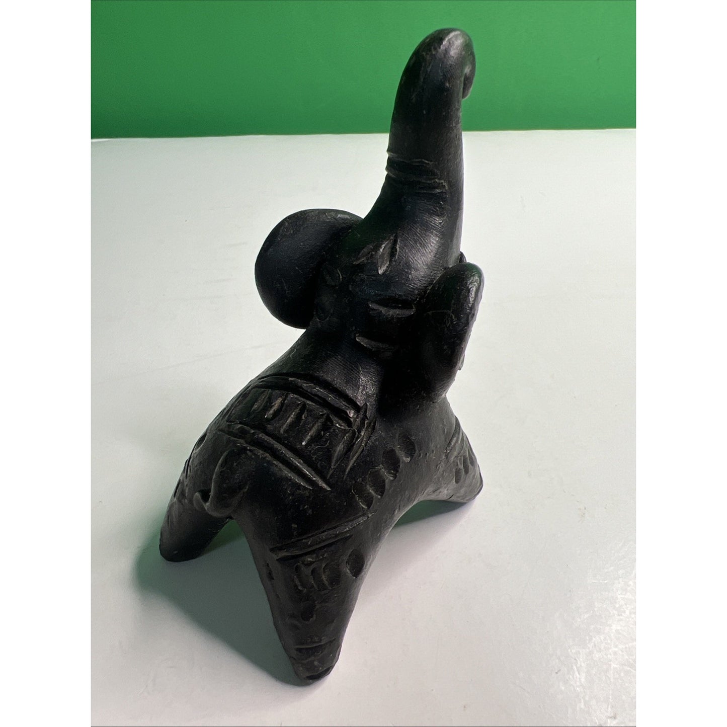 Black Clay Barro Negro Elephant From Oaxaca Mexico Handmade Detailed Good Luck