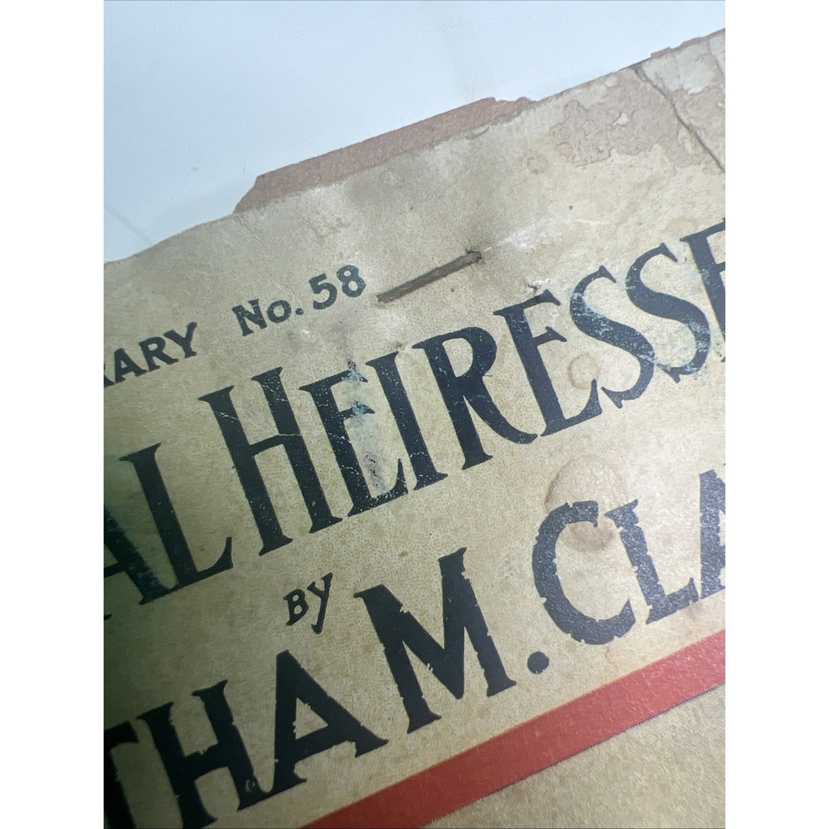 New Bertha Clay Library #58 1900's PB The Rival Heiresses Damaged But Complete