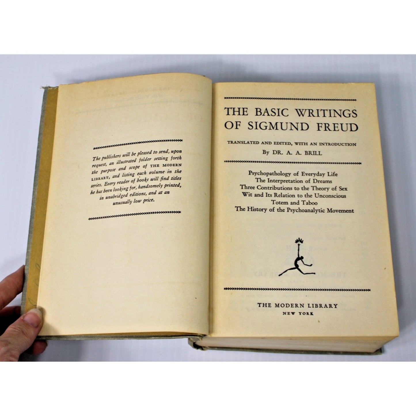 Vtg The Basic Writings Of Sigmund Freud Hardcover 1938 Modern Library Edition