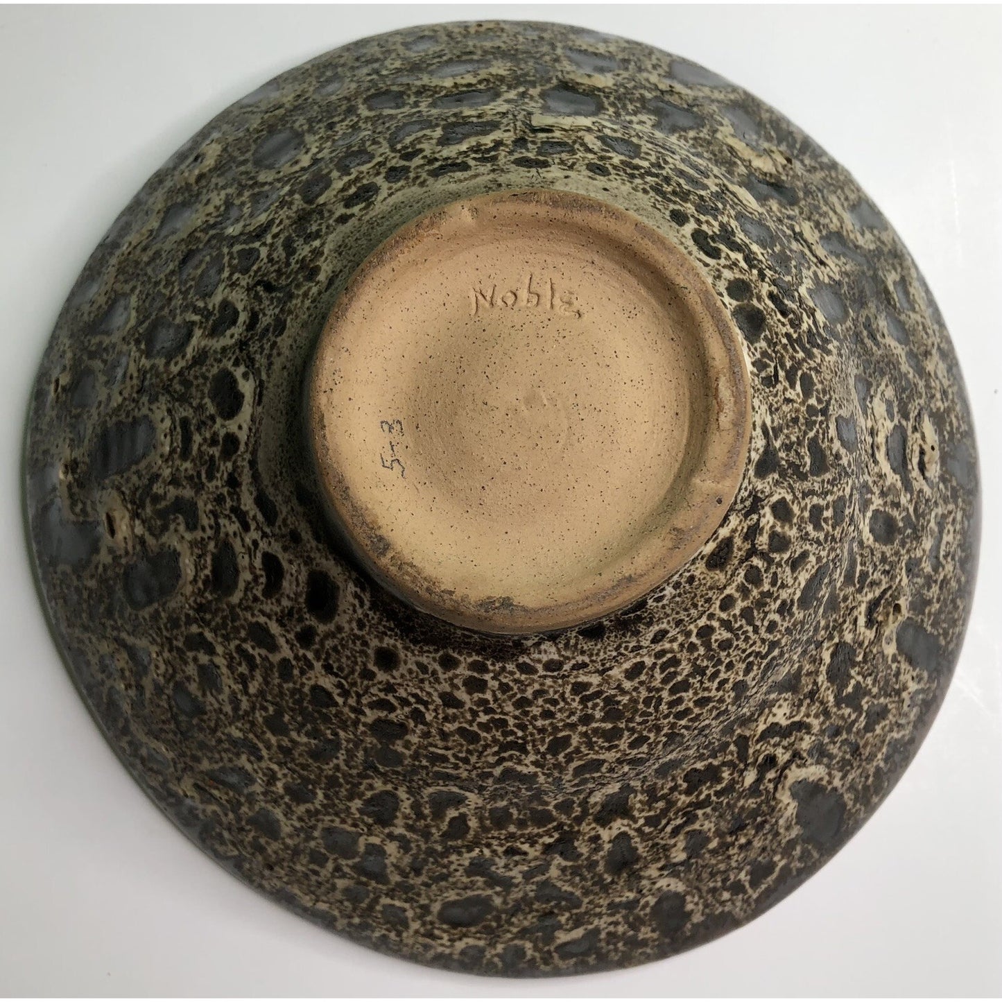 Vintage Studio Art Pottery BOWL Signed NOBLE Drip Glaze