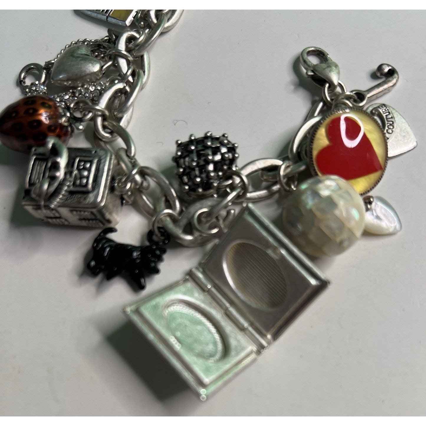 Vintage Juicy Couture Charm Bracelet With Charms & Original Box 7”