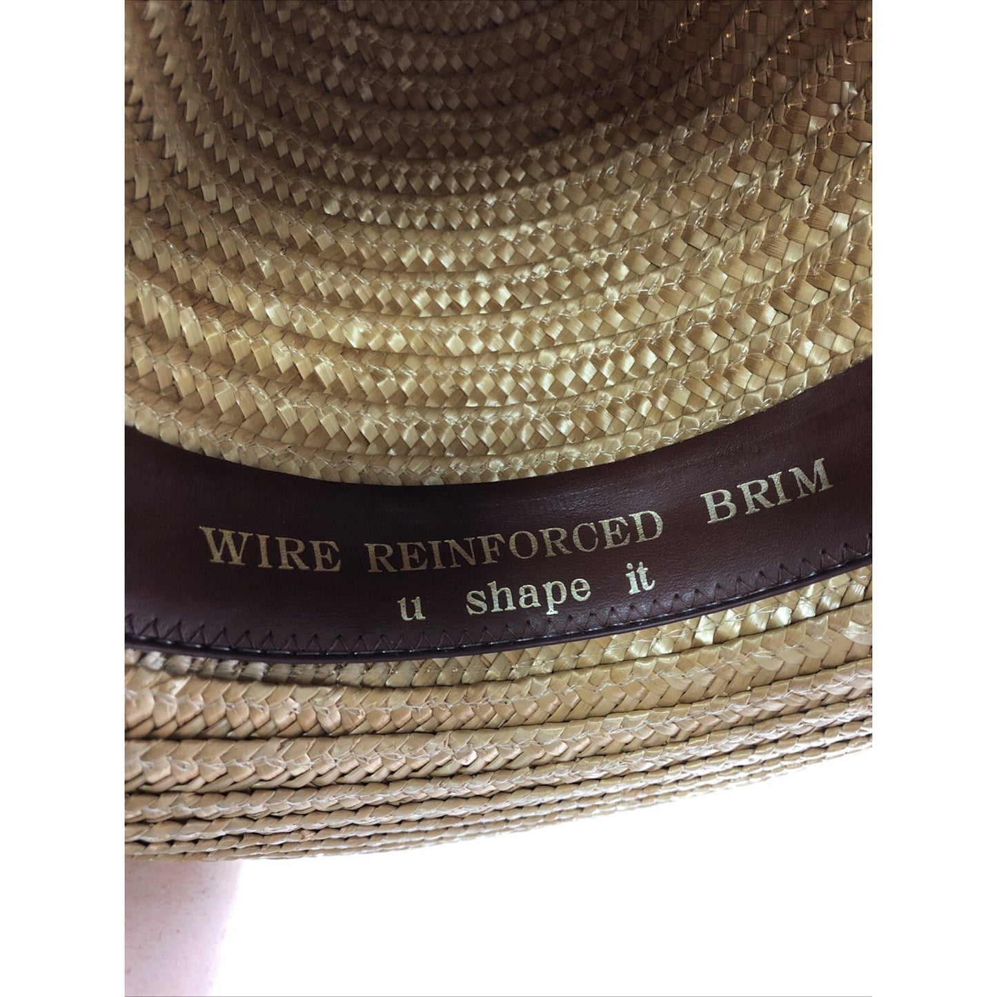 Vtg Stomper Western Style Cowboy Cowgirl Hat Straw Tan Rodeo Farm Made in Italy