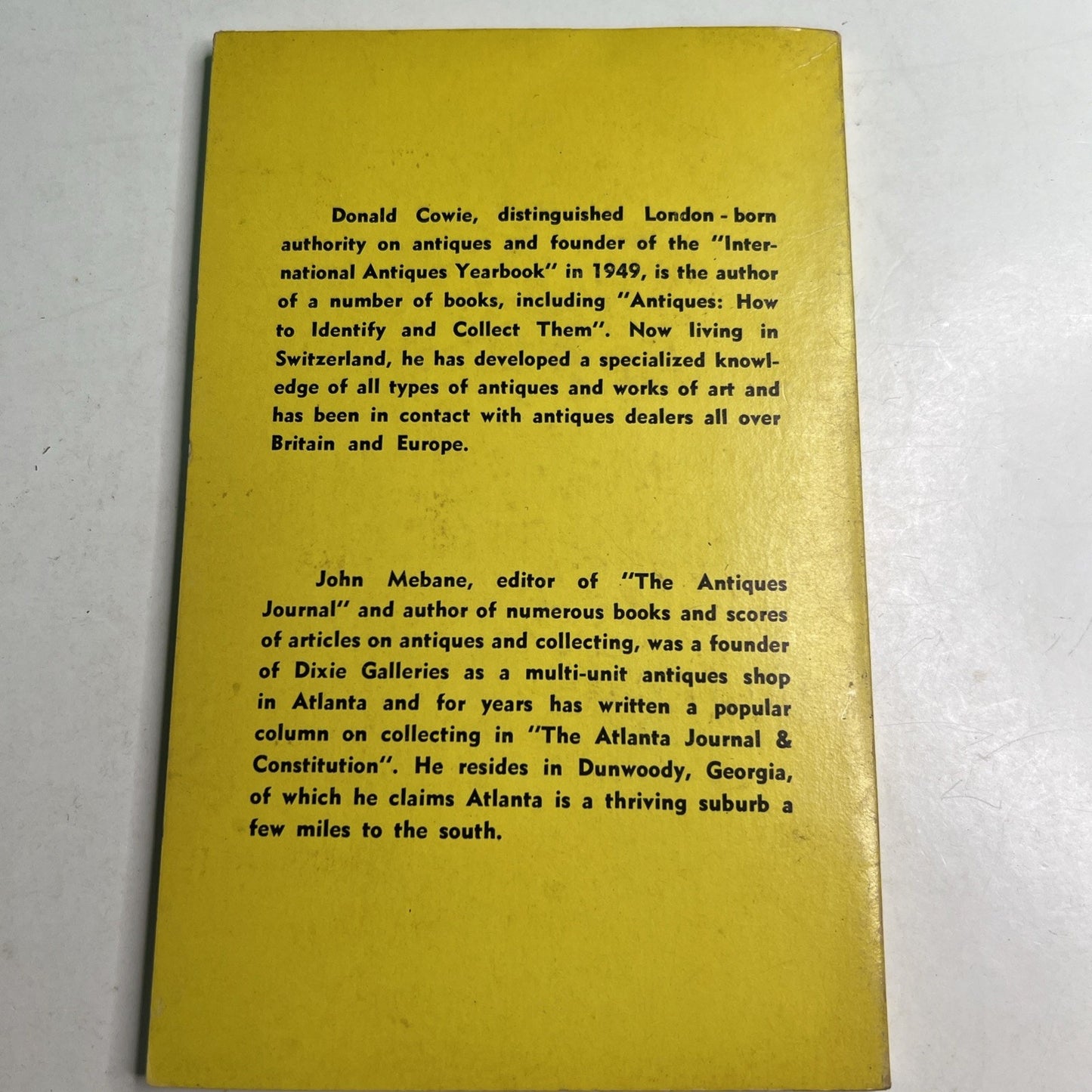 HOW TO DEAL IN ANTIQUES Revised Edition John MEBANE & Donald COWIE 1974 PB