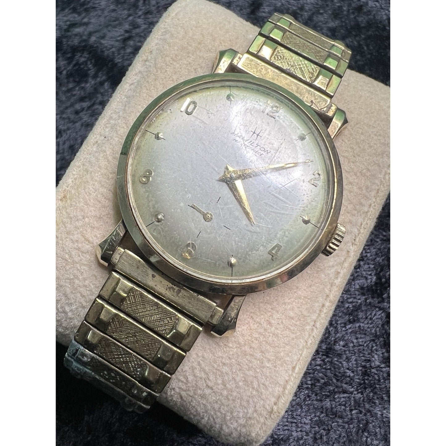 10 KT Gold HAMILTON MASTERPIECE WATCH Award Scott Paper Co For Parts Not Working