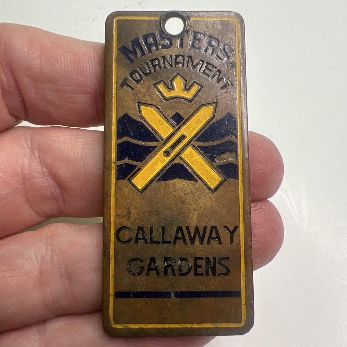 Vintage Masters Water Ski Tournament Brass Enamel Tag Callaway Gardens