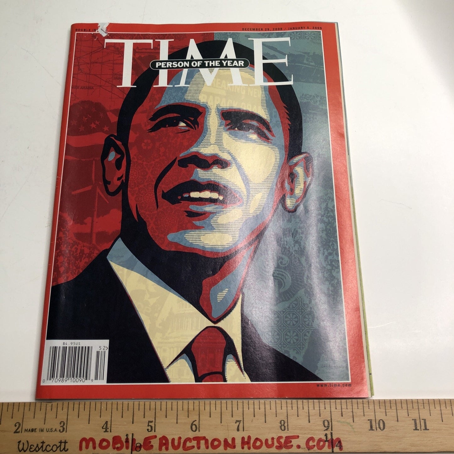 TIME Person Of The Year BARACK OBAMA No Label 12/2008-1/2009 POTUS President USA