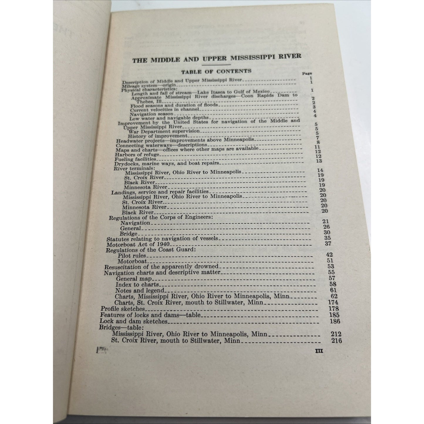 War Dept. US Army Corps of Engineers Mississippi River Navigation Guide 1948 HC
