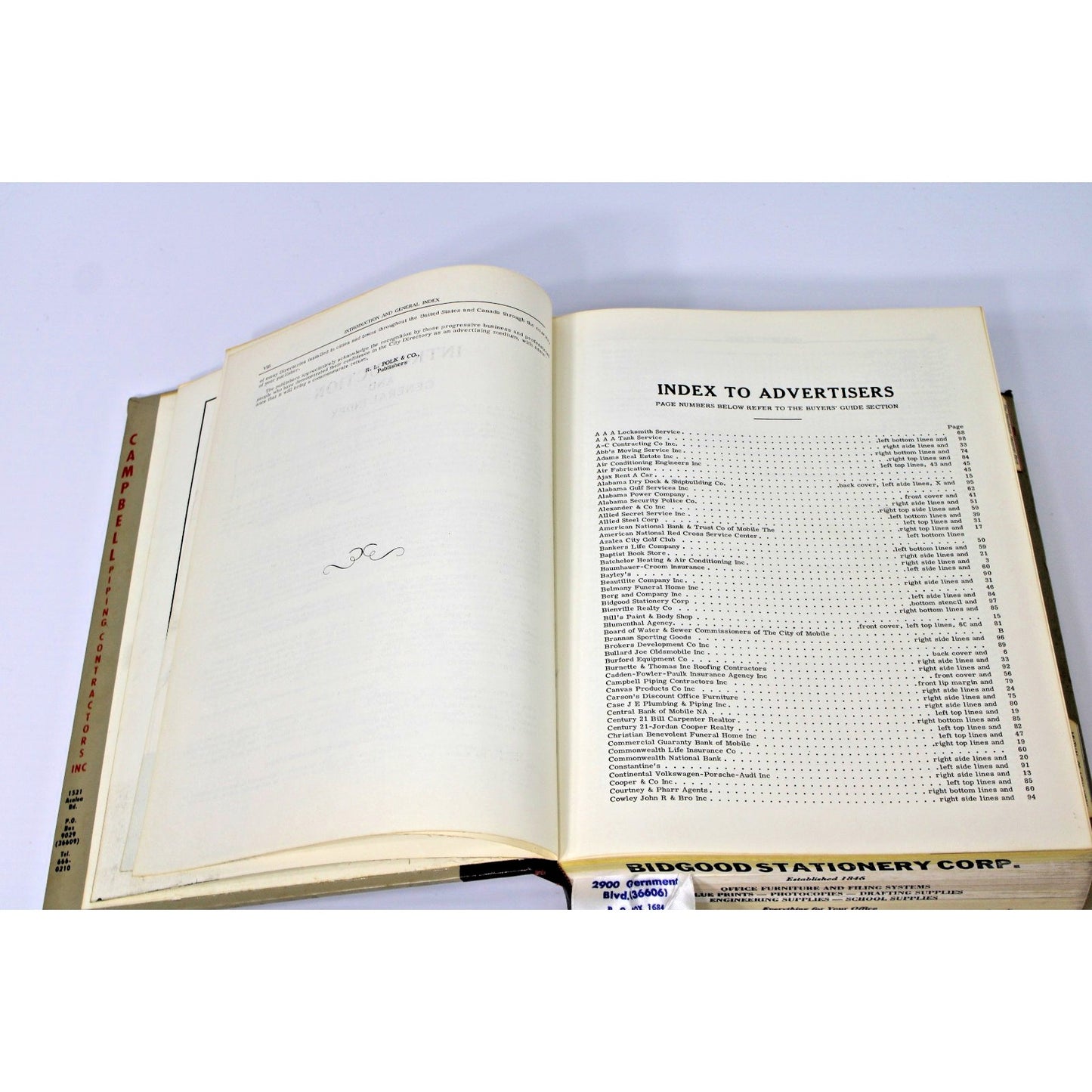 1978 R. L. Polk Mobile County Alabama City Directory Advertising History AL